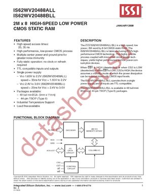 IS62WV20488BLL-25MLI-TR datasheet  